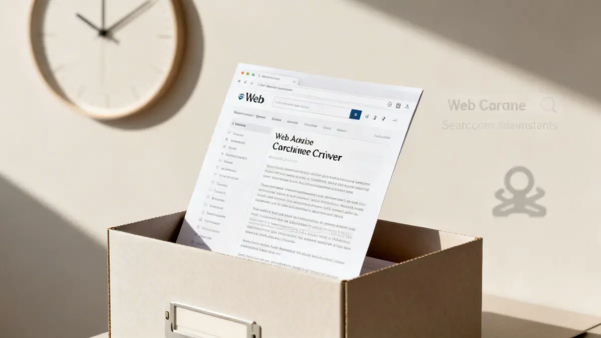 A printout of a web browser interface on paper, placed in an archive box.