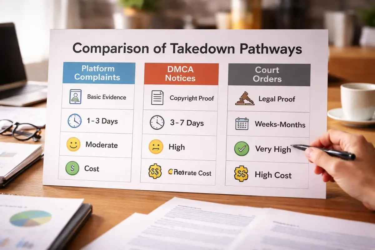 Website takedown decision framework