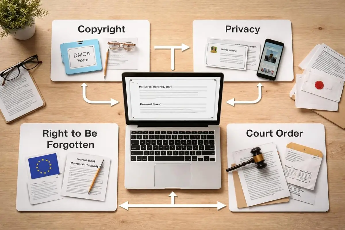 Legal removal request pathways